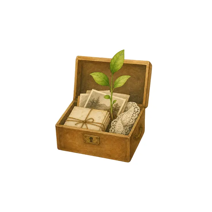 Hand-drawn illustration for a Present · Past question